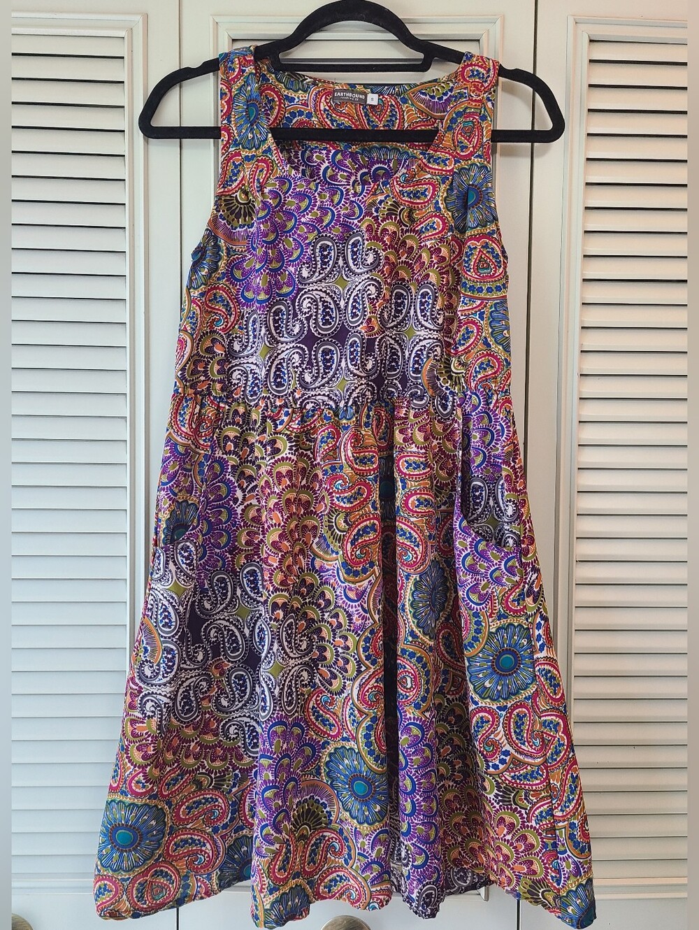 Colorful Paisley Sleeveless Sundress Size Small Earthbound Summer Dress